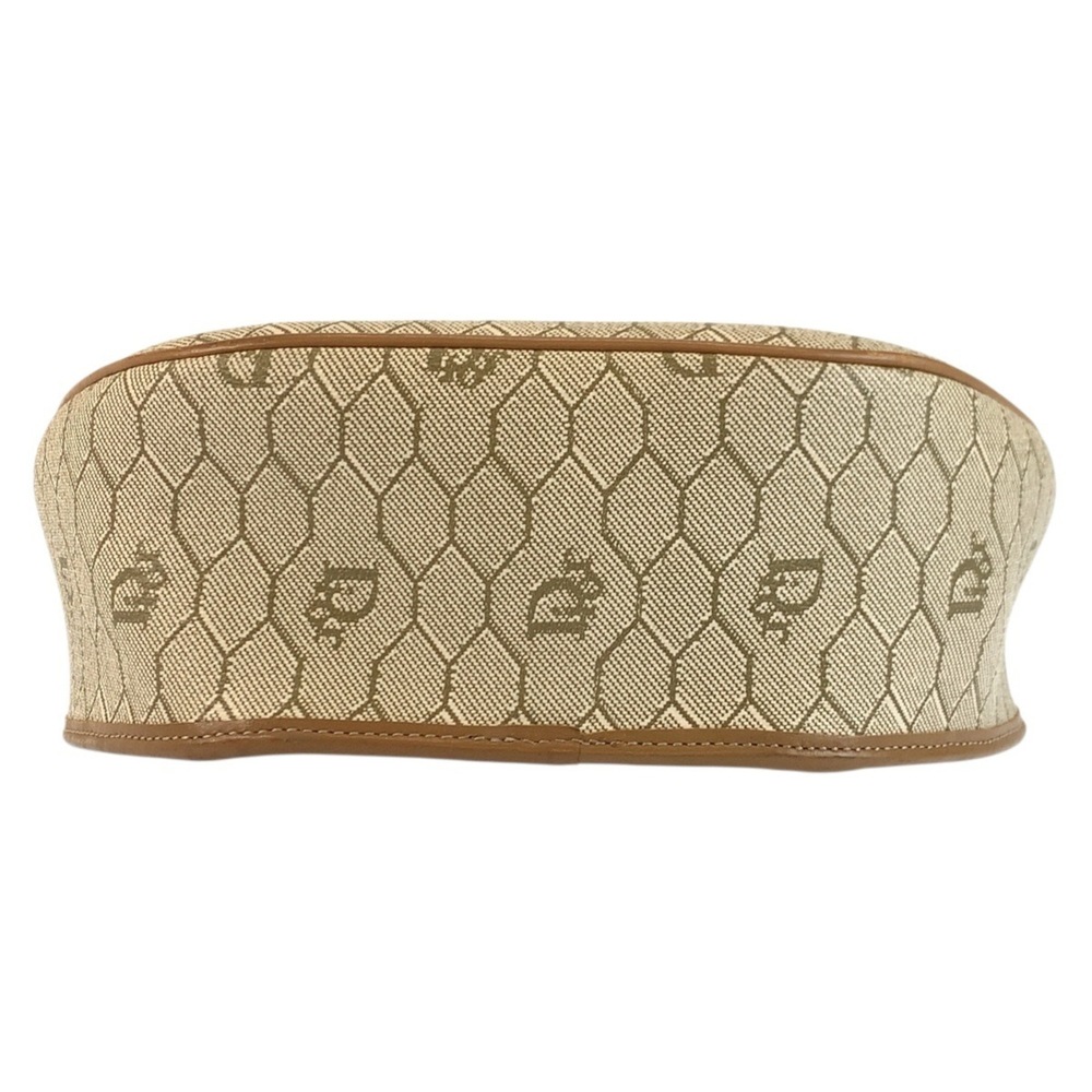 Christian Dior Vintage Honeycomb Pattern Beige Brown Leather Shoulder Bag/Pou... - Picture 8 of 8